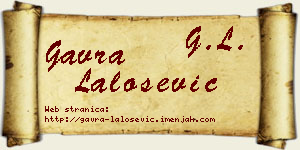Gavra Lalošević vizit kartica